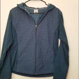 Columbia Large Teal Blue Fleece Zip Hoodie